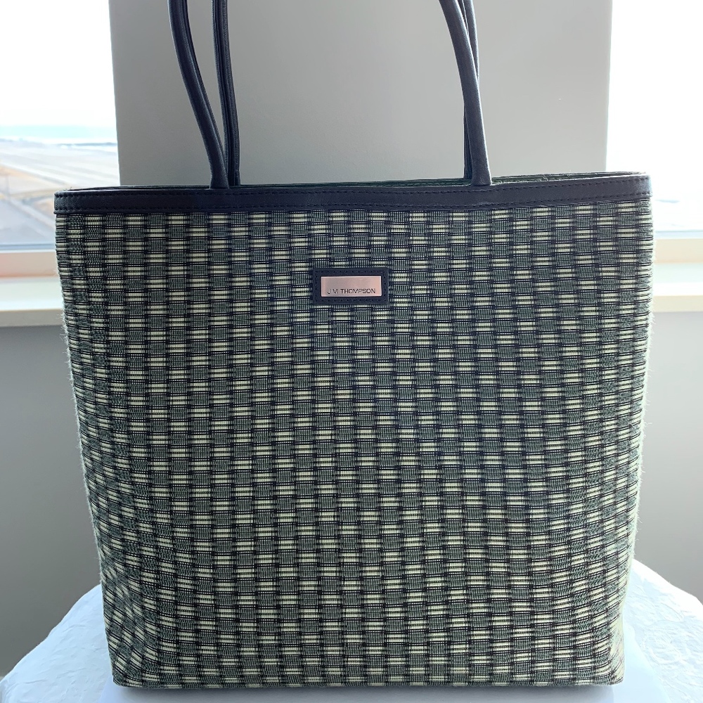 Jim Thompson Thai Silk Tote Brown/Taupe/Green